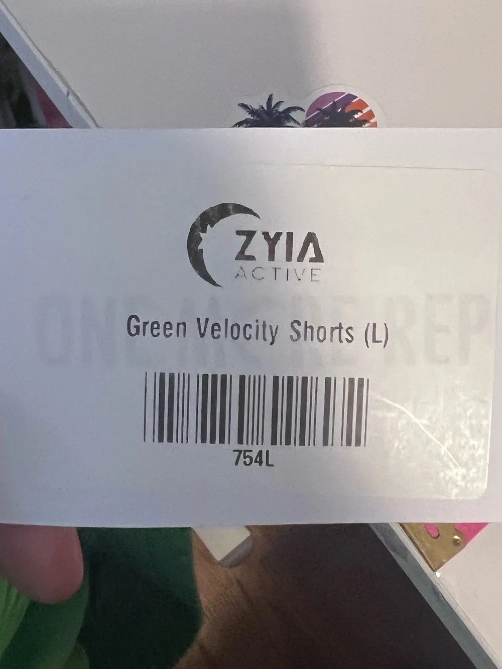 #818 NWT ZYIA Active Velocity Lined Running Shorts Neon Green Large
